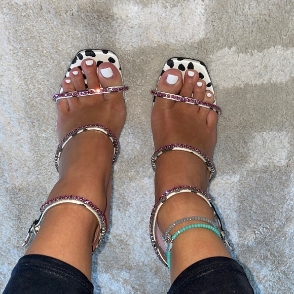 Amina muaddi Gilda sandals in Dalmatian - Picture 2 of 6